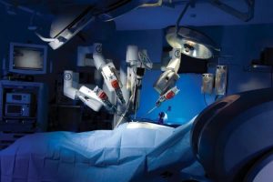 Brazos del Robot Da Vinci que se usa para Cirugía Robótica cáncer próstata